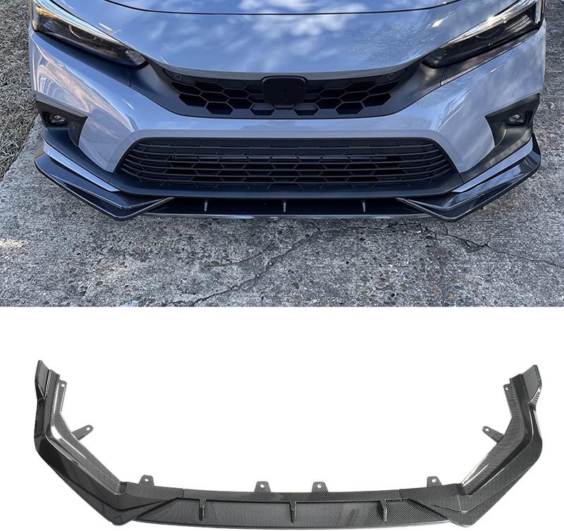 Gear Up Front Bumper Lip for Honda Civic 11th Gen 2022-2024 PP Front Lip Splitter Spoiler(Carbon Fiber Printing) - Image 1